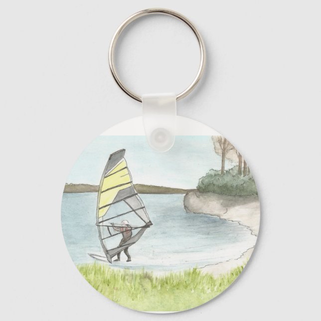 windsurfer watercolour keychain (Front)