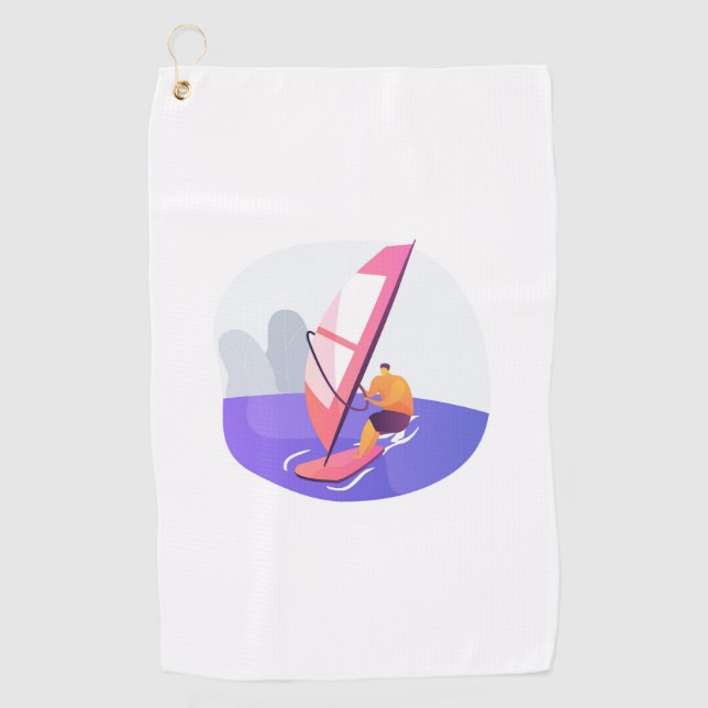 Windsurfer windsurfing golf towel (Front)