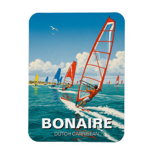 Windsurfers in Bonaire Dutch Caribbean Magnet