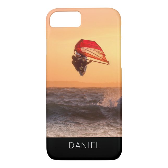 Windsurfing At Sunset Surfer Sailboarding Case-Mate iPhone Case (Back)