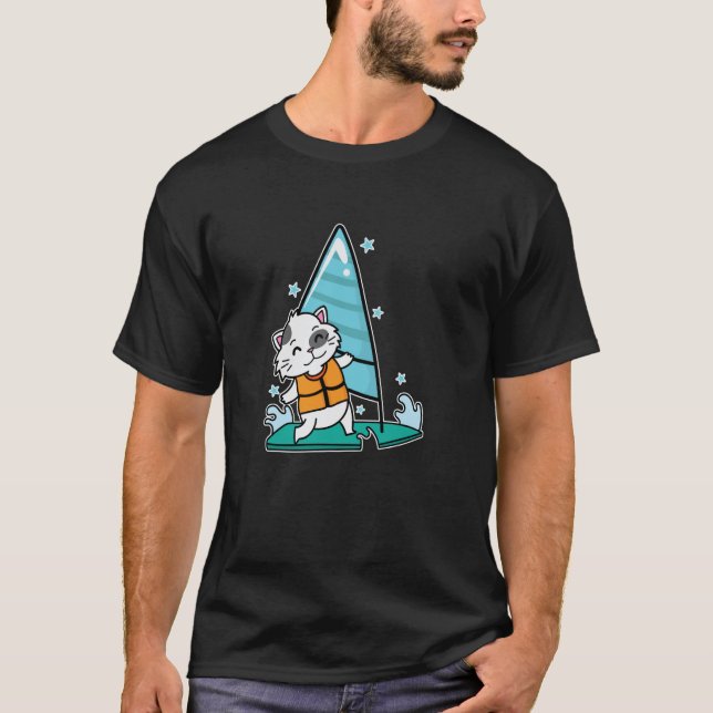 Windsurfing Cat T-Shirt (Front)