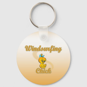 Windsurfing Chick Key Ring
