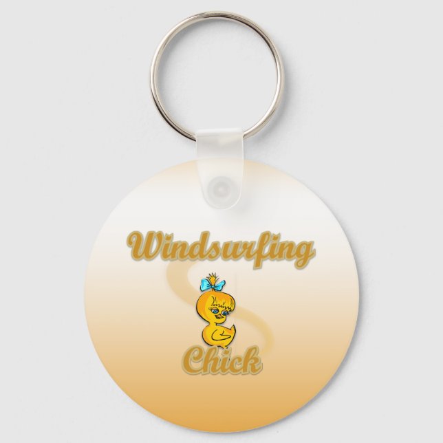 Windsurfing Chick Key Ring (Front)