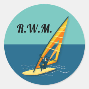 Windsurfing Classic Round Sticker