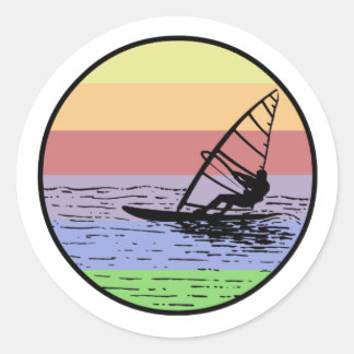 Windsurfing Classic Round Sticker
