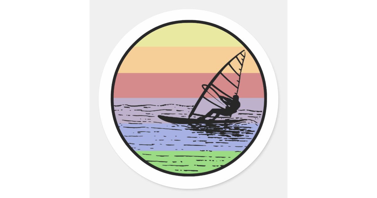 Windsurfing Classic Round Sticker | Zazzle