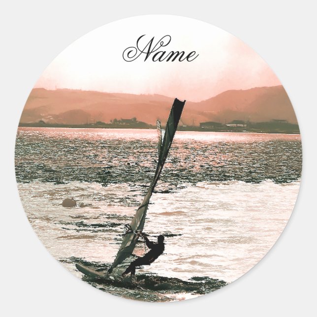 WINDSURFING CLASSIC ROUND STICKER (Front)