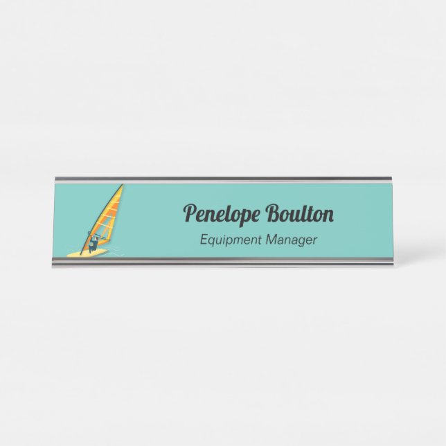 Windsurfing Desk Name Plate (Front)