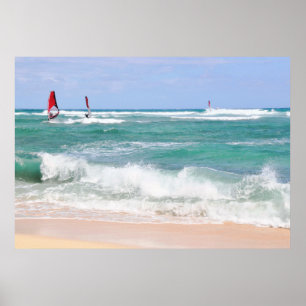 Windsurfing Diamond Head Poster