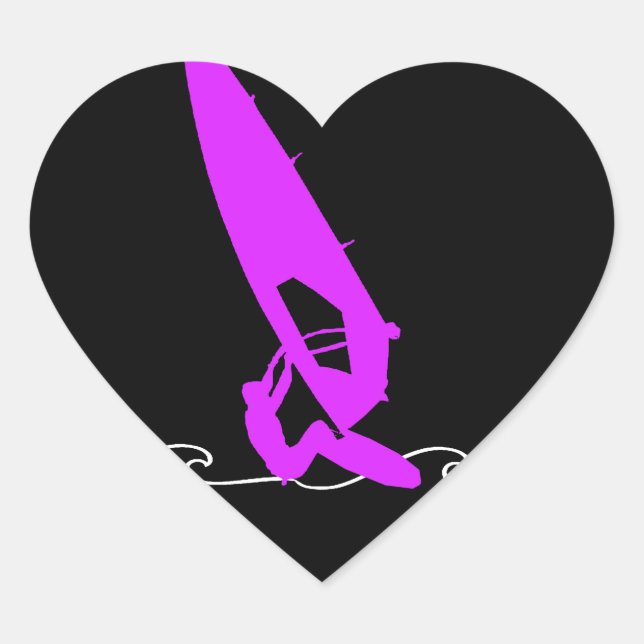 WINDSURFING HEART STICKER (Front)