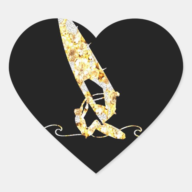 WINDSURFING HEART STICKER (Front)