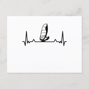 Windsurfing Heartbeat Line Funny Gifts Postcard