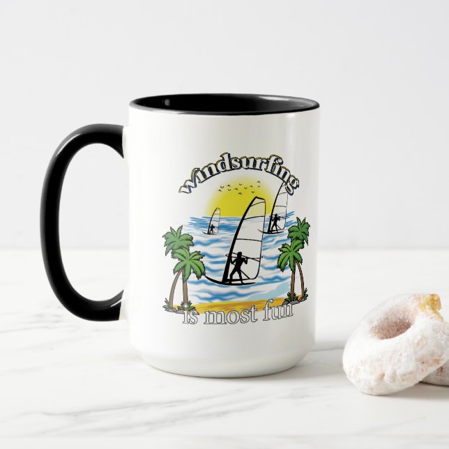Windsurfing Is Most Fun Mug (With Donut)