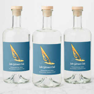 Windsurfing Liquor Bottle Label