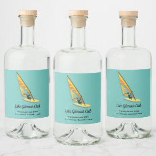 Windsurfing Liquor Bottle Label