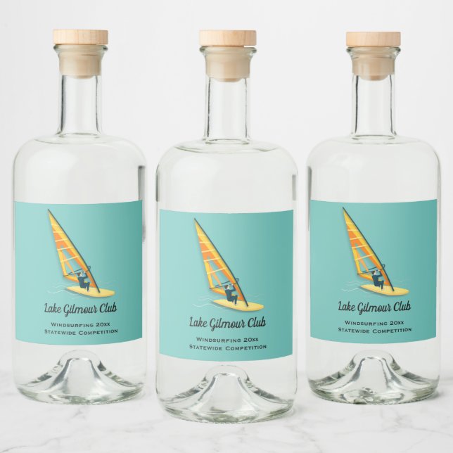 Windsurfing Liquor Bottle Label (Bottles)