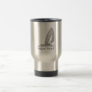 Windsurfing; Metal-look Travel Mug