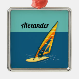 Windsurfing Metal Tree Decoration