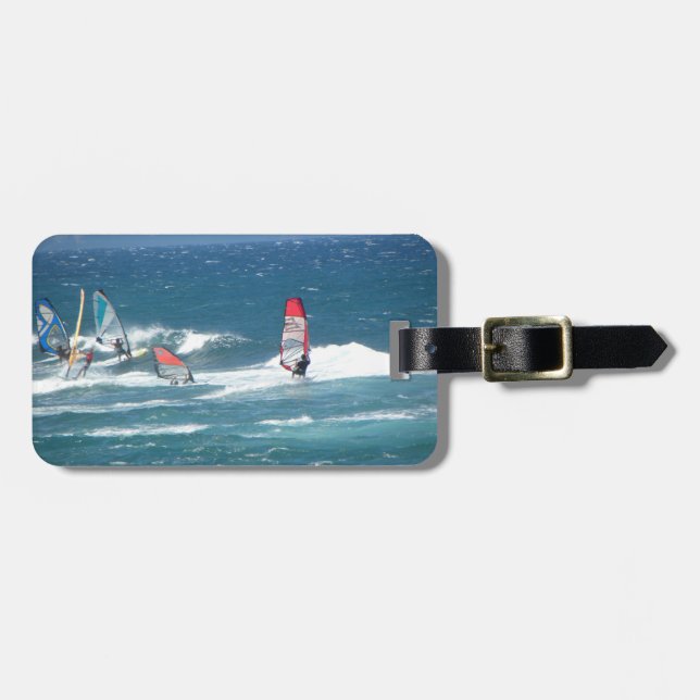 Windsurfing Ocean Waves Hawaii Luggage Tags (Front Horizontal)