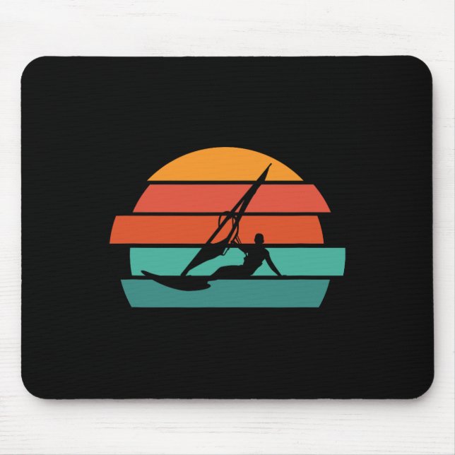 Windsurfing Vintage Retro Wind Surfing  Mouse Mat (Front)