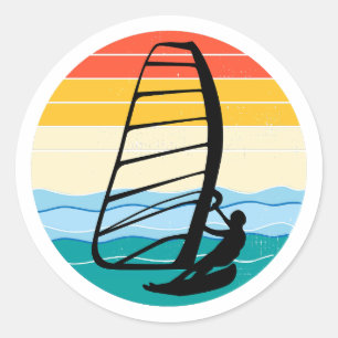 Windsurfing Windsurf Windsurfer Surf Water Sport Classic Round Sticker