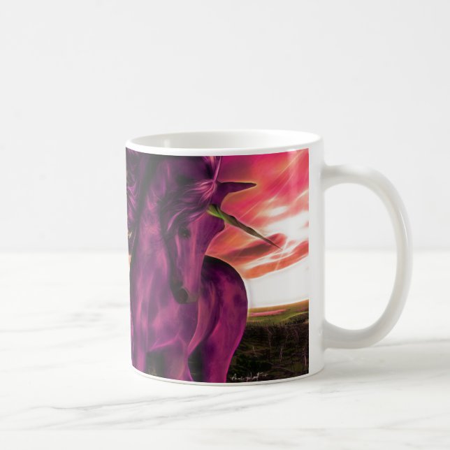 Windswept Amethyst Unicorn Coffee Mug (Right)