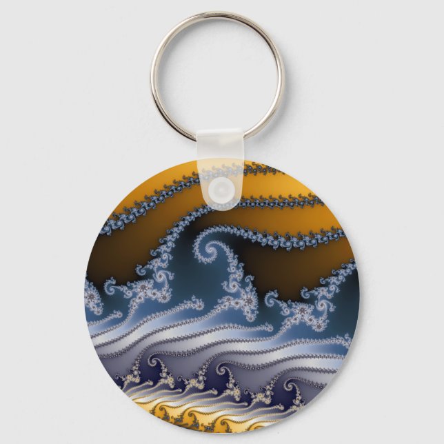 Windswept Fractal Art Key Ring (Front)
