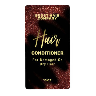 Windswept Glitter Black Hair Care Product Labels
