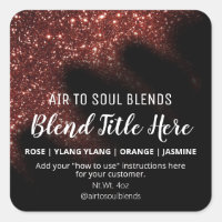 Windswept Glitter Red Essential Oil Blend Labels