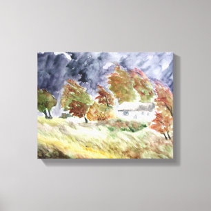 Windswept Landscape From Original Watercolour Art Canvas Print