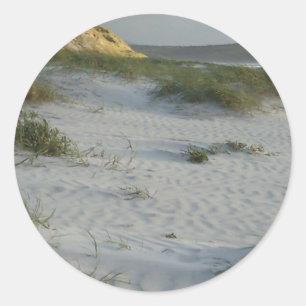 Windswept Sandy Beach Classic Round Sticker