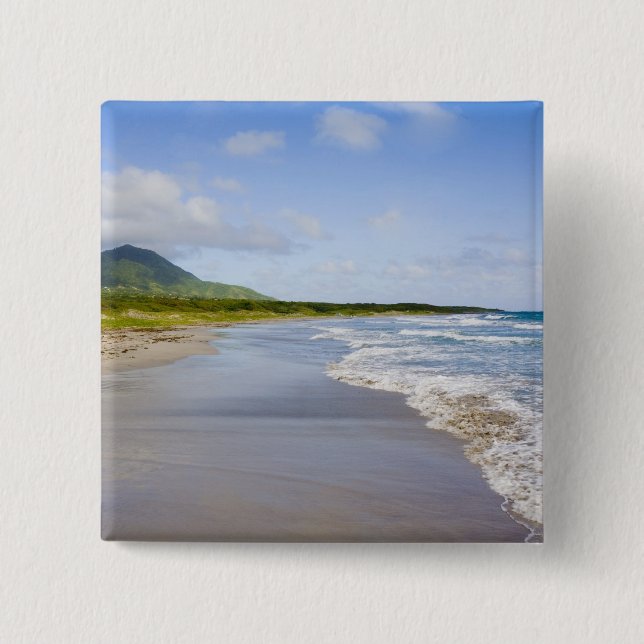 Windward Beach, Nevis 15 Cm Square Badge (Front)