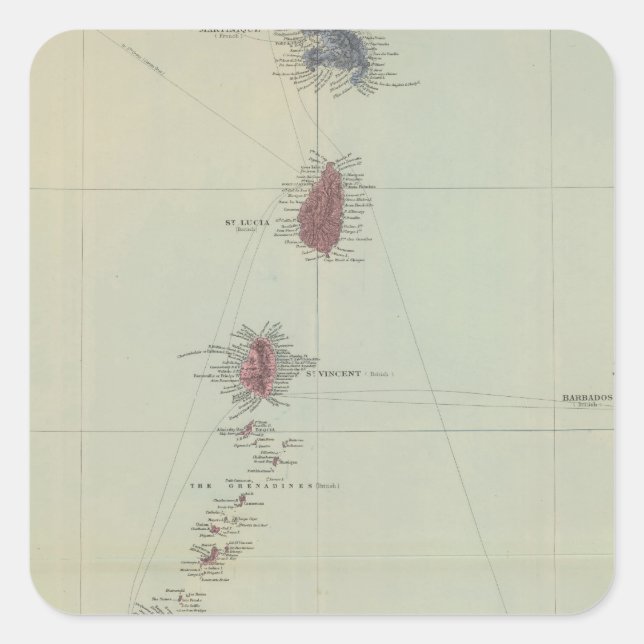 Windward Islands 2 Square Sticker (Front)