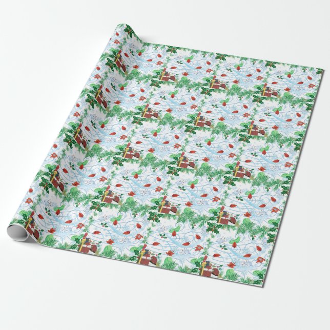 Windy Christmas Wrapping Paper (Unrolled)