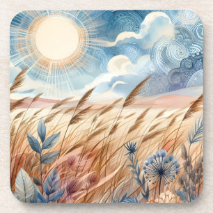 Windy Day Rustic Boho Mountain Prairie Country Coaster