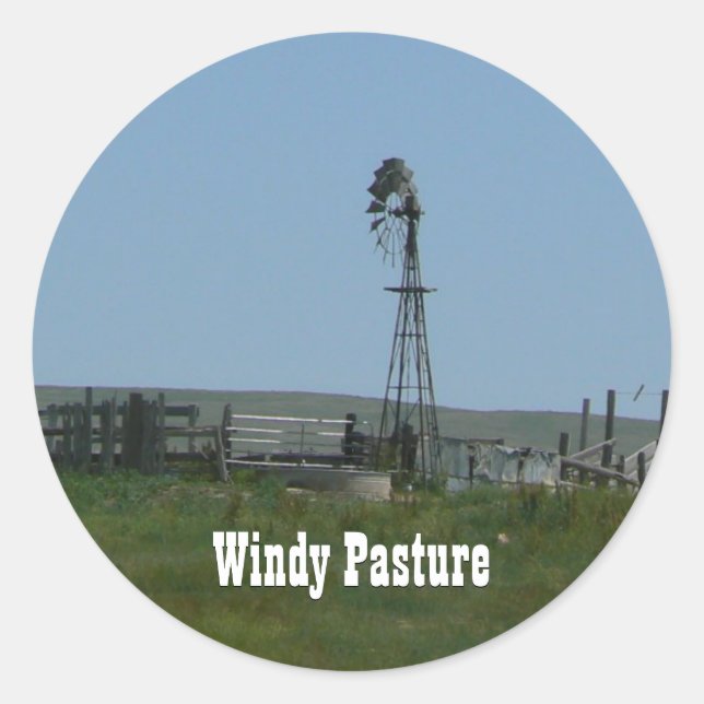 Windy Pasture Classic Round Sticker (Front)