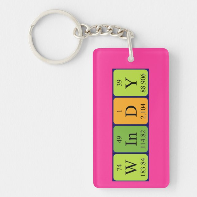 Windy periodic table name keyring (Front)