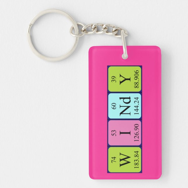 Windy periodic table name keyring (Front)