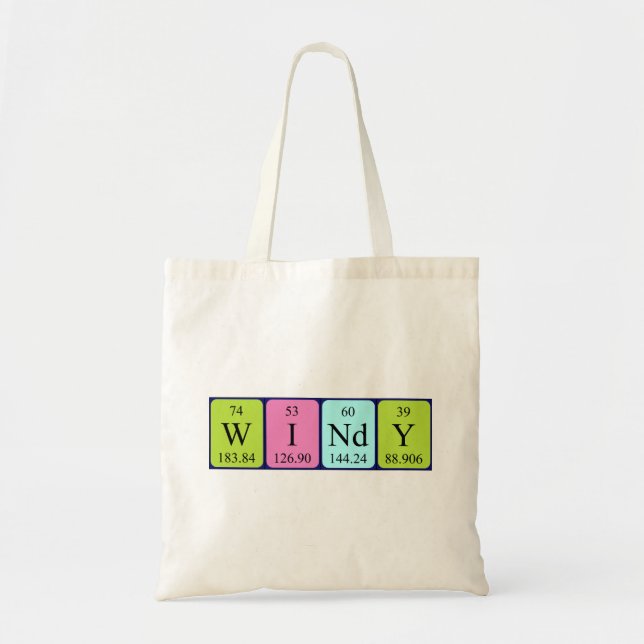 Windy periodic table name tote bag (Front)