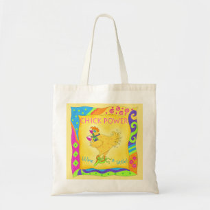 Wine a Little Chick Power Custom Yellow Tote Bag