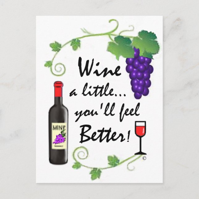 Wine a Little... Postcard (Front)