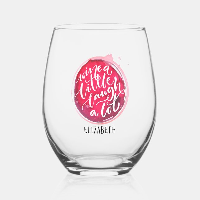 Wine a Little Stemless Wine Glass (Front)