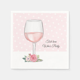 wine, adult birthday, wedding, floral napkin