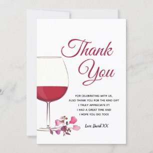 wine, adult, thank you card
