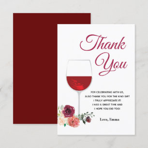 wine, adult, thank you card