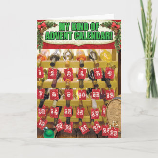 Wine Advent Calendar Christmas Funny Paper Card