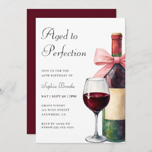 Wine Aged To Perfection 50th Birthday Party Invitation