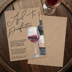 Wine Aged To Perfection Adult Birthday Party Invitation