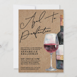 Wine Aged To Perfection Adult Birthday Party Invitation