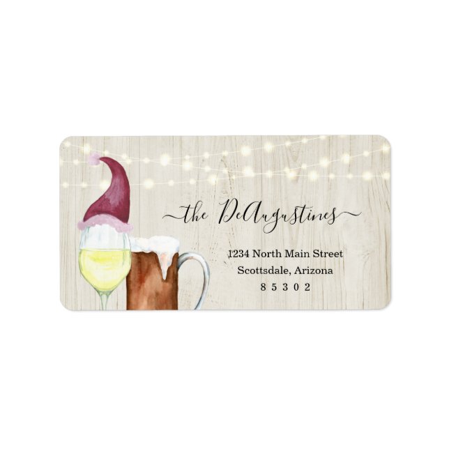 Wine and Beer & Holiday Cheer Return Address Label (Front)